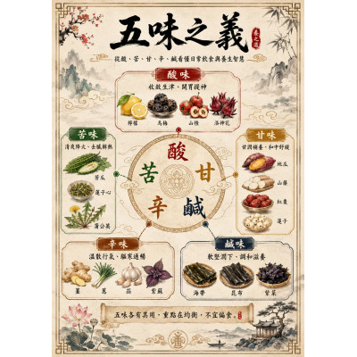 五味之義不是玄學！酸苦甘辛鹹怎麼吃？一篇看懂食材、中藥材與日常養生的關鍵味道
